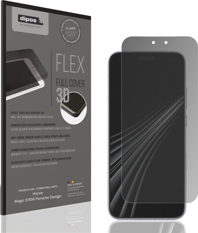 dipos FLEX – Matte Privacy Screenprotector geschikt voor Honor Magic 8 RSR Porsche Design | Volledige Schermbescherming | Case-Friendly