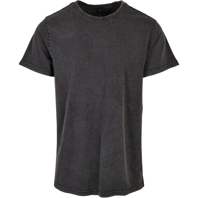 Build your Brand Acid Washed Round Neck Tee BY190 - Black - S