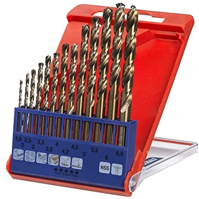 Metaalborenset 13-delig met HSS-E boren, Ø 1,5 tot 6,5 mm voor professioneel gebruik