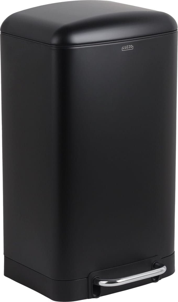 Luzzo® Idaho Pedaalemmer prullenbak 30 liter - Mat Zwart