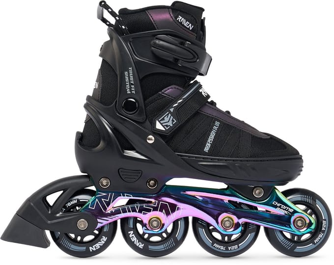 RAVEN Profession PLUS Verstelbare Skeelers 38-42 Zwart/Neo Chrome Speed Lacing