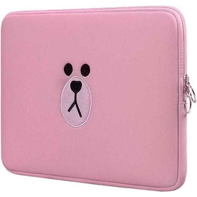 15.6 inch Laptophoes Beer – Roze – Laptoptas Sleeve met Rits Sluiting