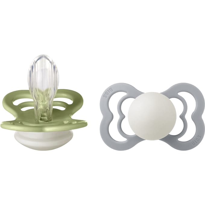 BIBS Supreme 2 Pack Silicone Size 2 Sage Glow/Cloud Glow 2 st