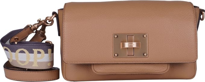 JOOP! Leren Schoudertas Carino Muna Shoulderbag Beige Lichtbruin