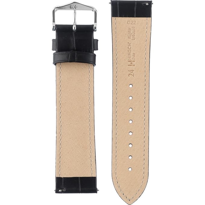 HIRSCH DUKE XL BLACK CALF 24/22MM 01028250-2-24
