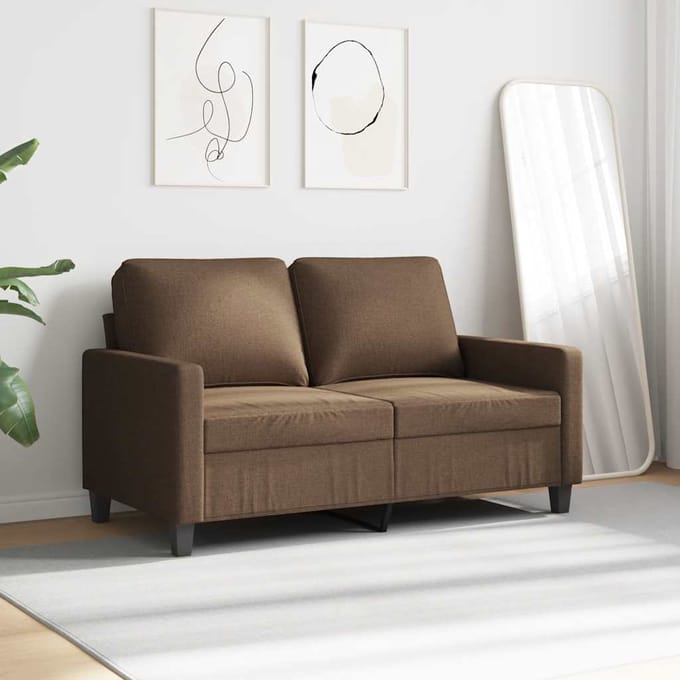 vidaXL - Tweezitsbank - 120 - cm - stof - bruin