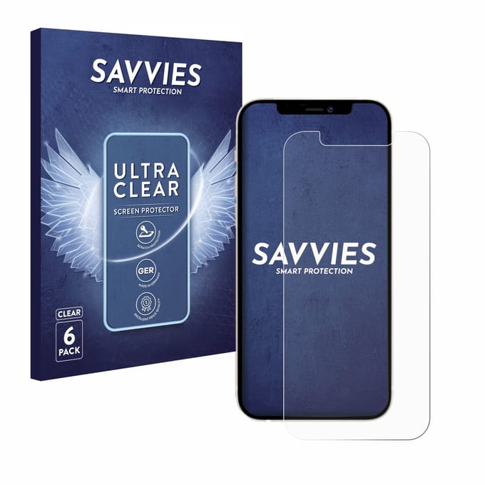 Savvies - Screenprotector voor Apple iPhone 12 Pro - Folie Beschermfolie transparant 6 Stuks