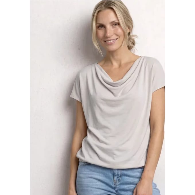 Shirt met hangende schouders en watervalvoorkant