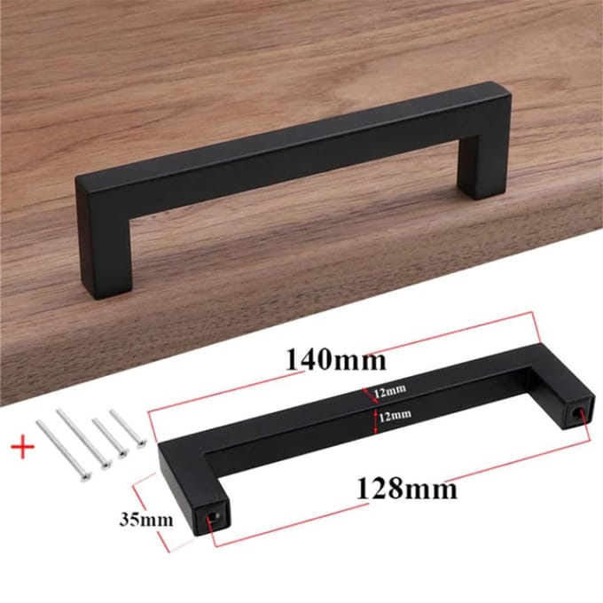 DW4Trading RVS Handgreep met Schroeven - Keuken Meubel Deur - Zwart - 140 mm