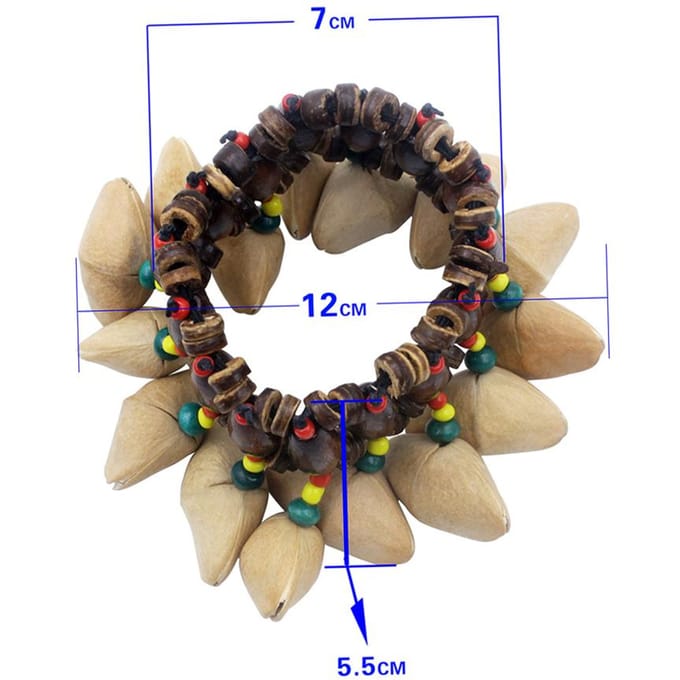 Handgemaakte Notendop Armband Handbel voor Djembe Afrikaanse Trommel Conga Percussie Accessoires black