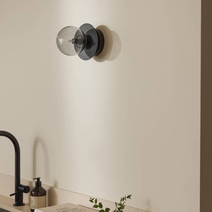 Globen Lighting wandlamp ART DECO, zwart/grijs Ø 16 cm IP44