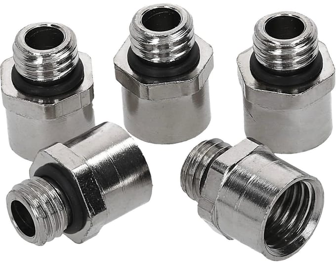 5 stuks Kalitec D5710120 verlengstukken met O-ring M10/M12 messing