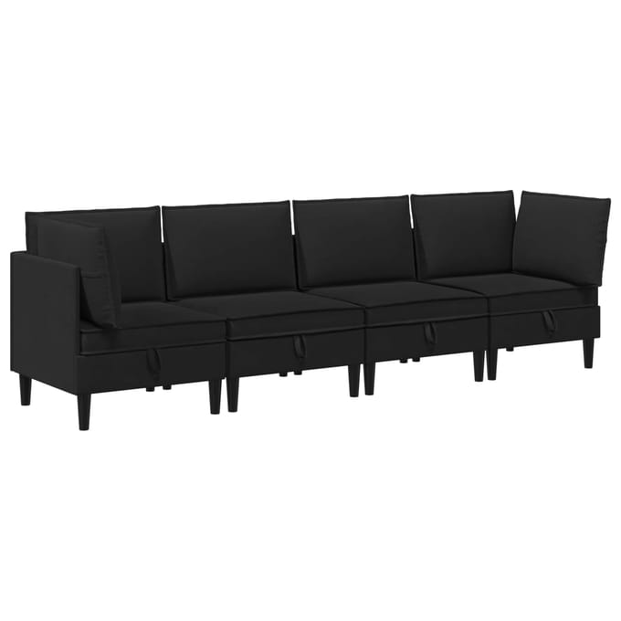vidaXL - Woonkamer - Meubelset - 4 - st - Zwart - Stof