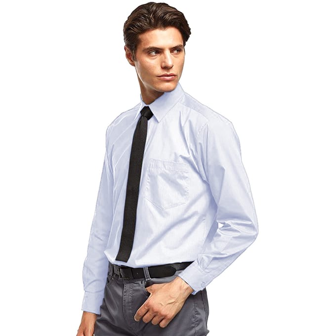 Premier Heren Premier Poplin Formeel Overhemd Met Lange Mouwen (Lichtblauw)