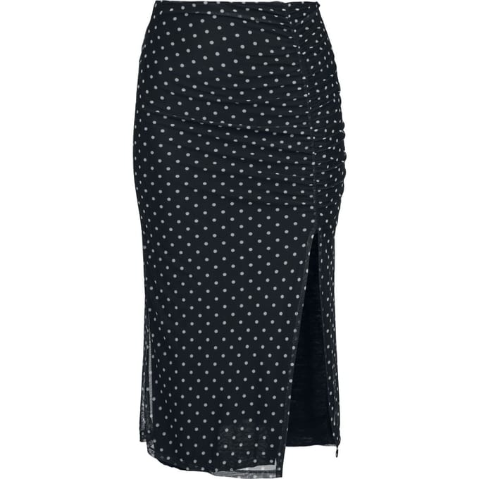 R.E.D. by EMP Midirok - Polka Dot Basic rok - S tot M - voor Vrouwen - zwart