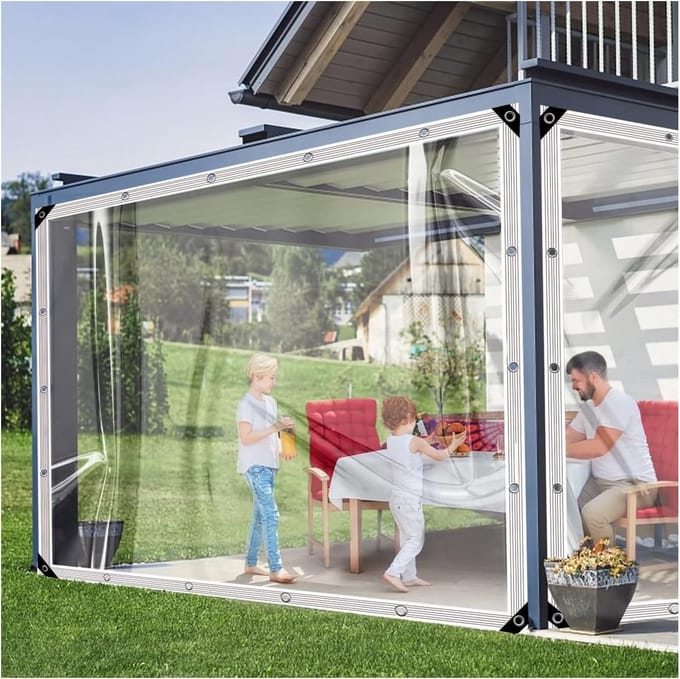 Transparant PVC Zeil met Ringgaten - Waterdicht en Winddicht - 3x3m