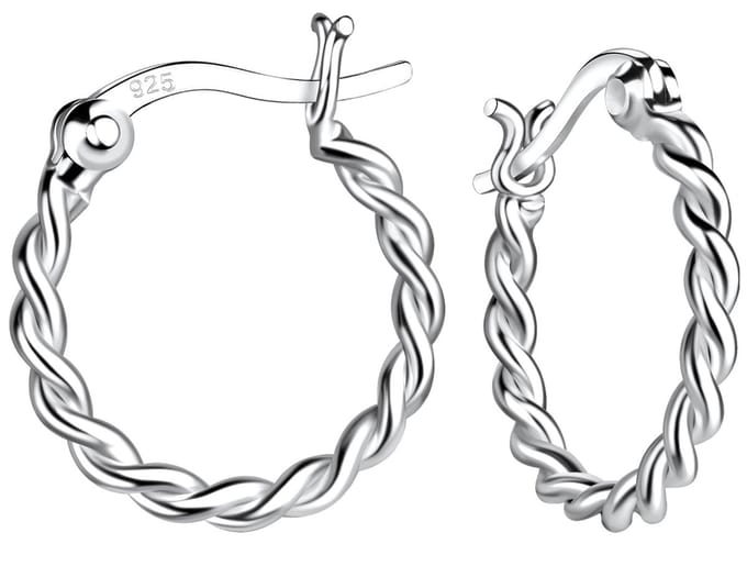Joy|S - Zilveren oorringen 12 mm / 2 mm - twisted gedraaid - Franse sluiting
