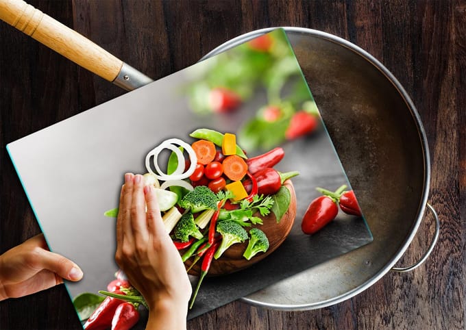 TMK ArtDeko - Snijplank - 52x40 cm - Glas - Chilli Design