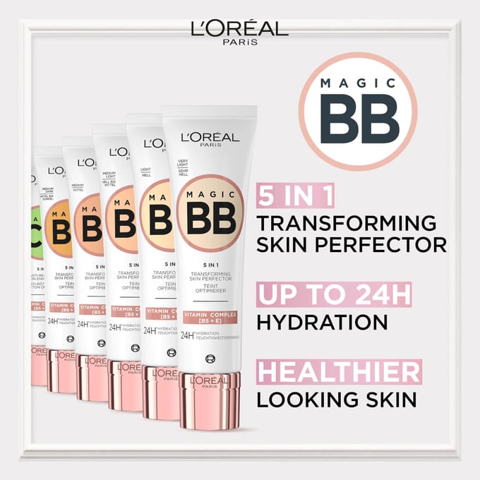 L’Oréal Paris Magic BB Cream - Verzorgende dagcrème en make-up in 1 Verrijkt met vitamine B5 en E - 04 Medium - 30ml