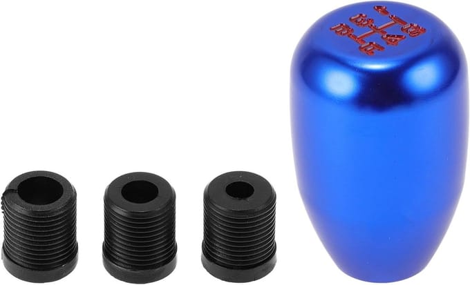 Pookknop Handgeschakeld - Versnellingspook Upgrade - Auto Interieur Tuning - Universele Adapter Set - 6cm Hoogte - Blauw