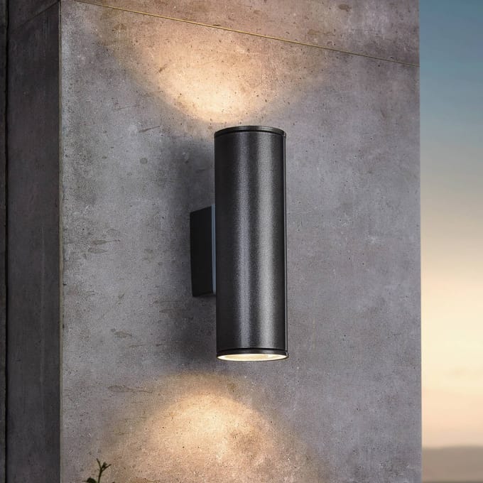 EGLO Riga Wandlamp - Voor buiten - 2 Lichts - LED - Antraciet