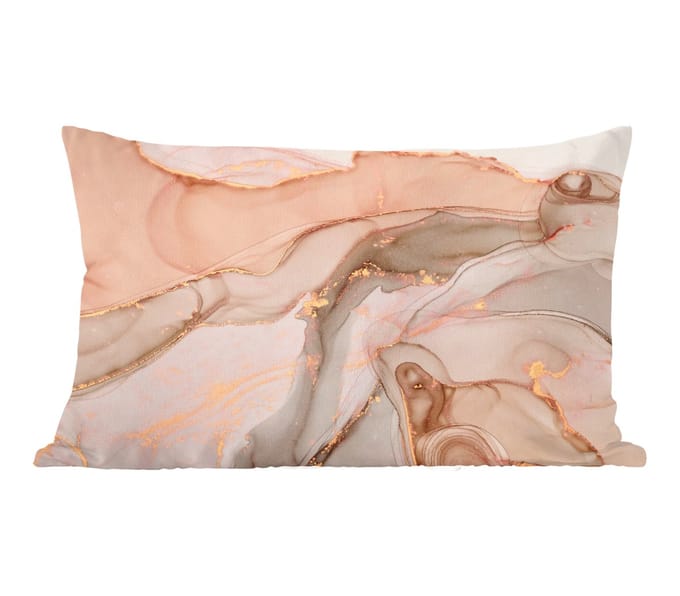 Sierkussens - Kussentjes Woonkamer - 50x30 cm - Marmer - Roze - Rosé