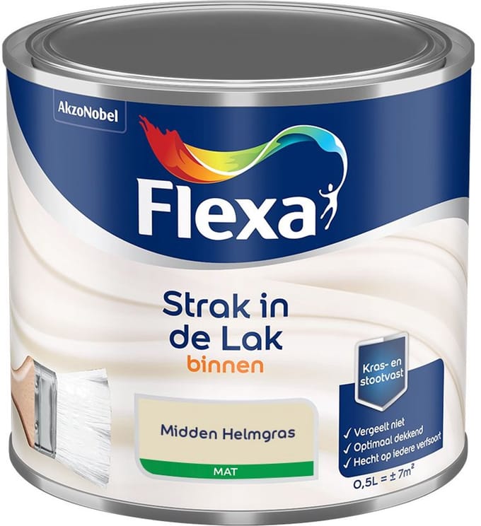 Flexa - Strak In De Lak Binnenlak Mat - Midden Helmgras - Mengverf - 500 Ml