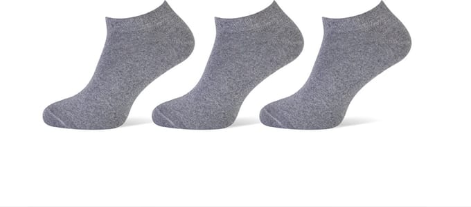 Pierre Cardin heren sneakersokken - 3 paar - uni grijs