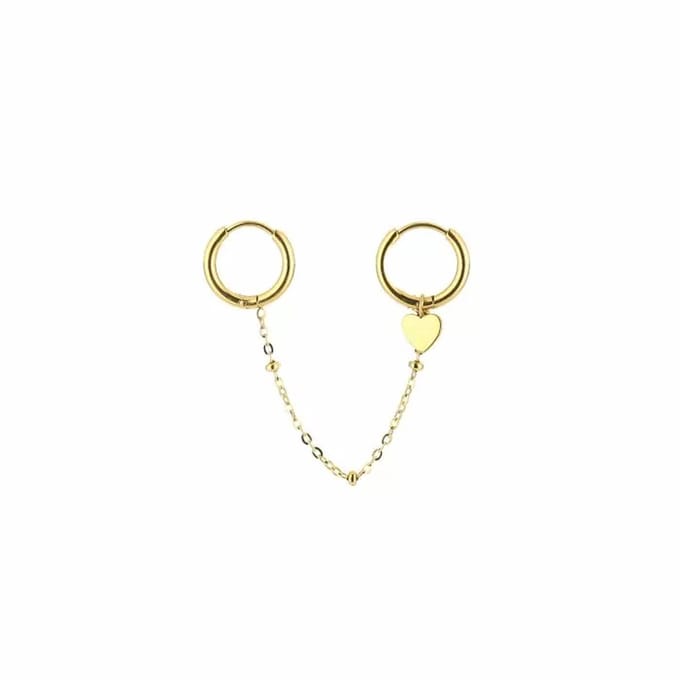 Bijoutheek Oorringen Ketting Hart Goud