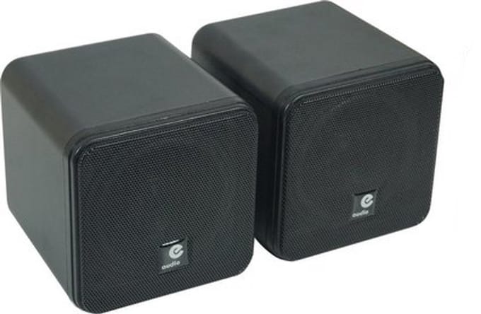 Zwarte 4 inch full range mini opbouw luidsprekerset 80 watt