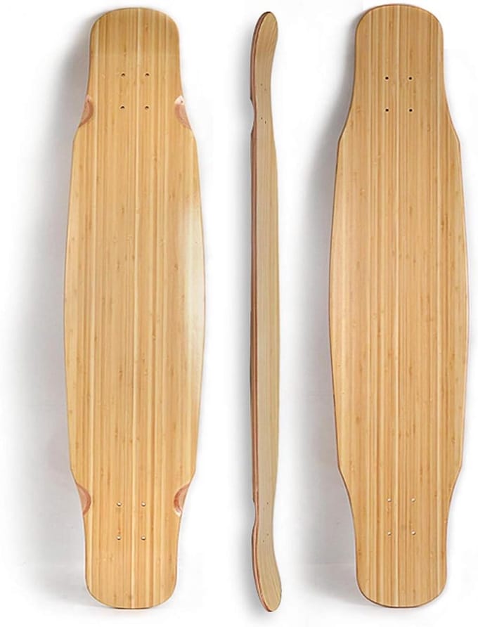 Skateboard Dek - Longboard Cruiser - Skaten Straat - Houten Constructie - 46x9 inch - Natuurlijk