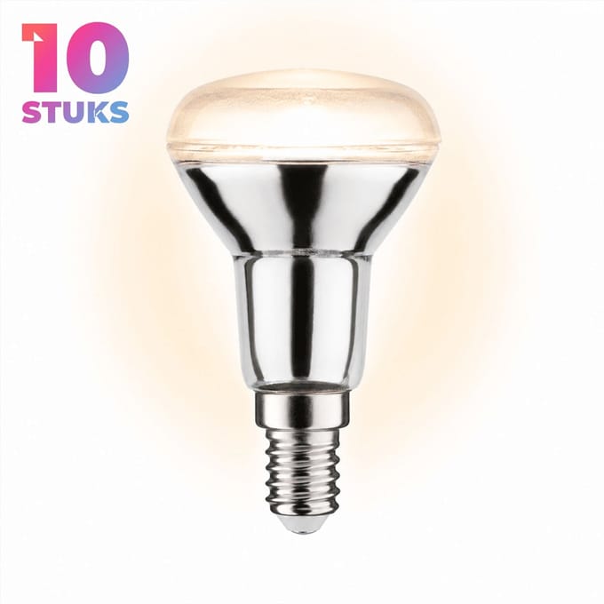 10x Reflector Gloeilamp E14 - 25W - Warm Wit Licht (2700K) - 150 lm - 1 jaar - Dimbaar - R50