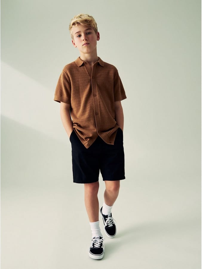 Next - Jongens - Chinoshort met standaard pasvorm - Zwart