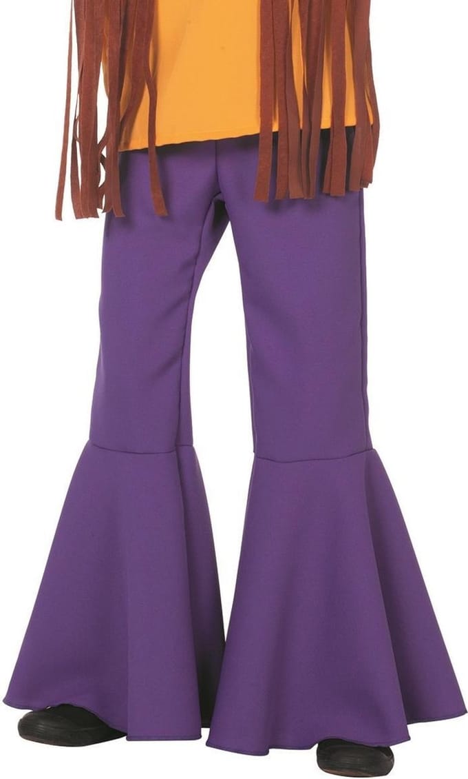 Hippiebroek bi-stretch kind paars - Maat 152