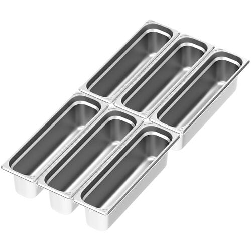 GGM Gastro (6 Stück) Edelstahl-Behälter GN 2/4 - Höhe: 150mm