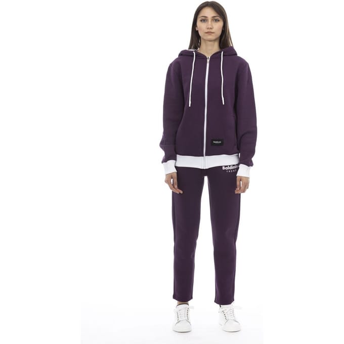 Baldinini Trend Paarse Katoenen Dames Trui