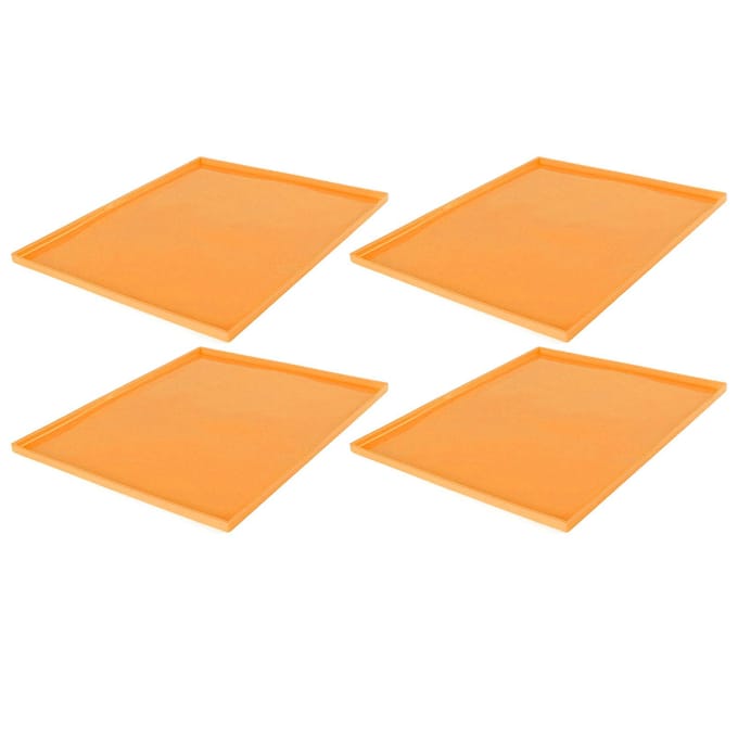 4 Pièces Tapis Déshydrateur en Silicone Qualité Alimentaire Résistance Haute Température Empêche le Collage Fruit orange
