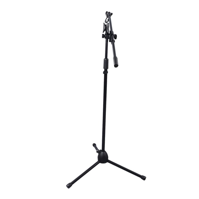 Microfoon Statief Standaard Microfoon Statief Houder met 2 Microfoonklemmen voor Livestream Zingen Podium black