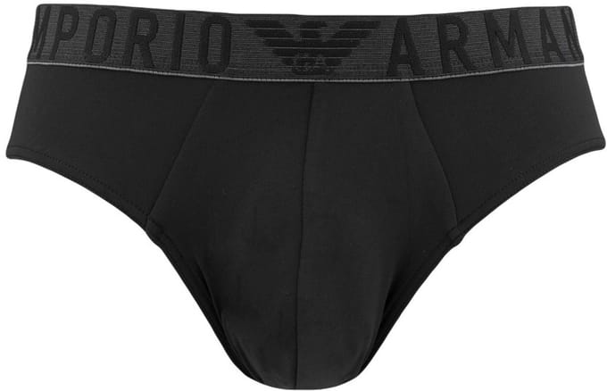 Emporio Armani microfiber herenslip zwart