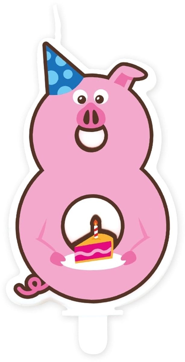 Jungle candle 8 pig | 4 stuks