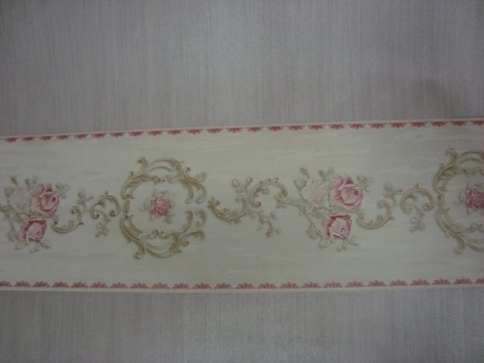 BEHANGRAND ROOSJES BLOEMETJES CREME GROEN ROSE