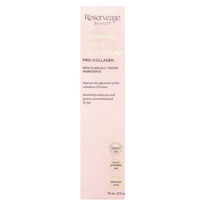 Reserveage Beauty, Hydrating Hand and Foot Cream, 2.5 oz (75 ml) white