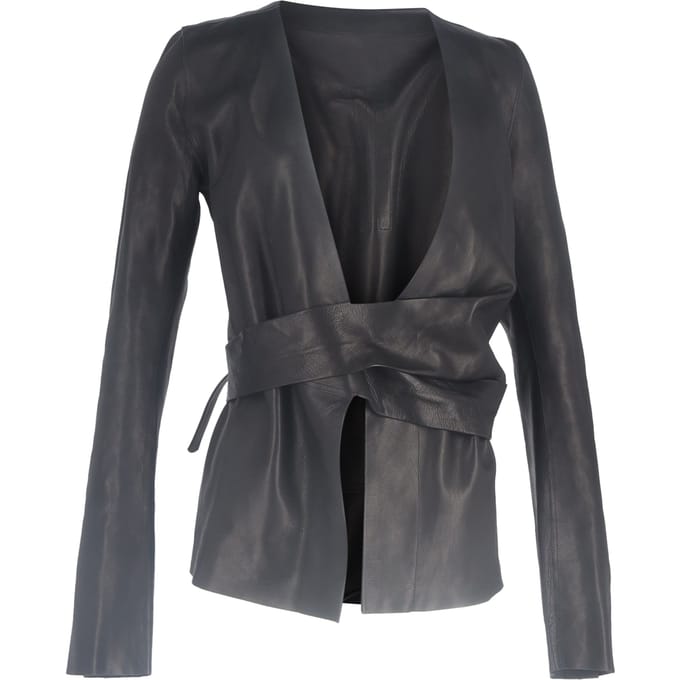 Rick Owens wikkeljas in zwart leer