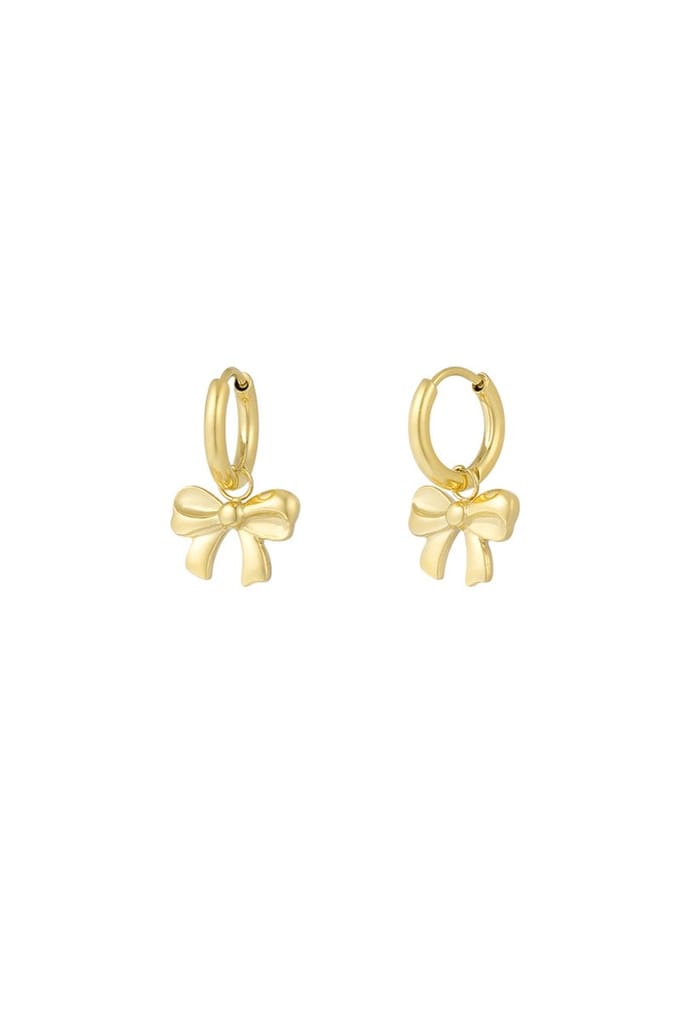 Oorbel-simple bow - strik- goud