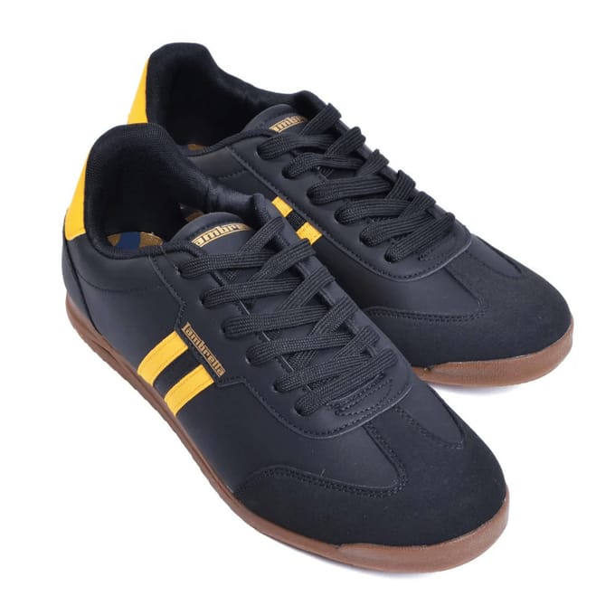 Lambretta Tackle Heren Zwarte/Gouden Sneakers