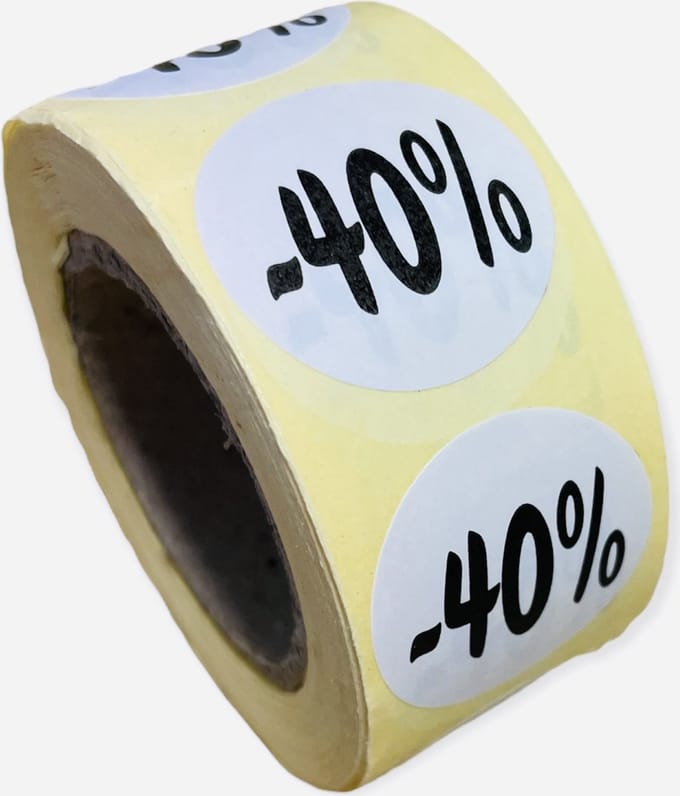 Etiketten Rond 27 mm Wit 40%