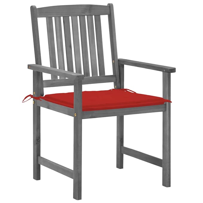 vidaXL - Tuinstoelen - 4 - st - met - kussens - massief - acaciahout - grijs