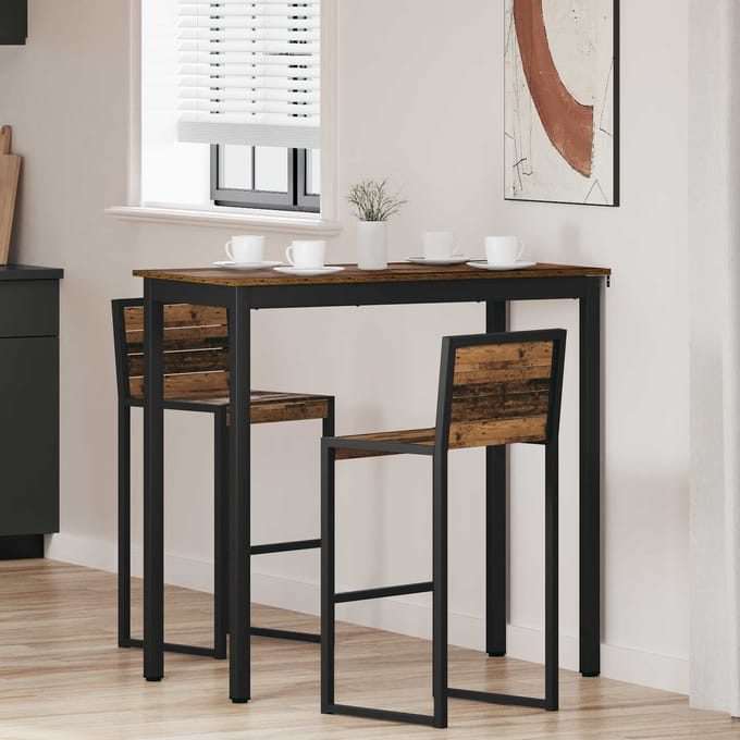 vidaXL - Staande - Bartafel - Bewerkt - hout - Rechthoekig