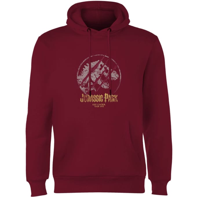 Jurassic Park Lost Control Hoodie - Burgundy - L