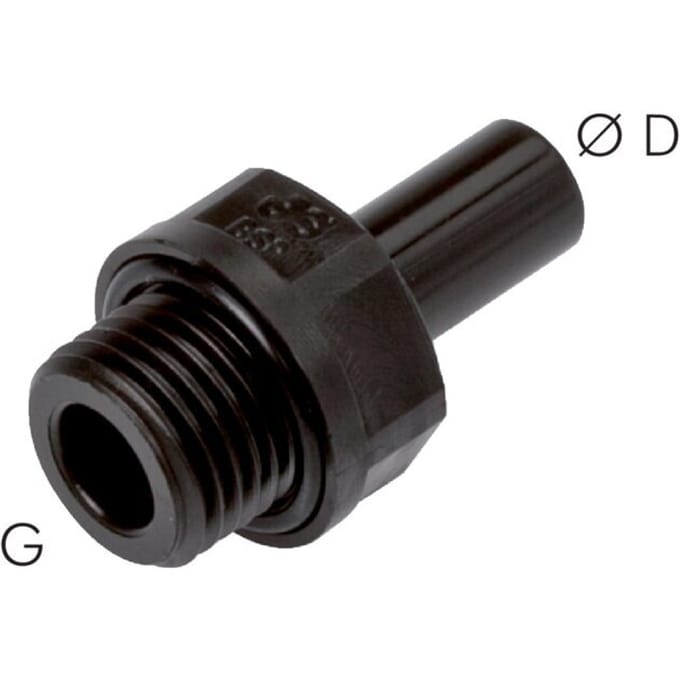 6mm x G1/8'' insteekfitting POM buitendraad NBR [5 Stuks]